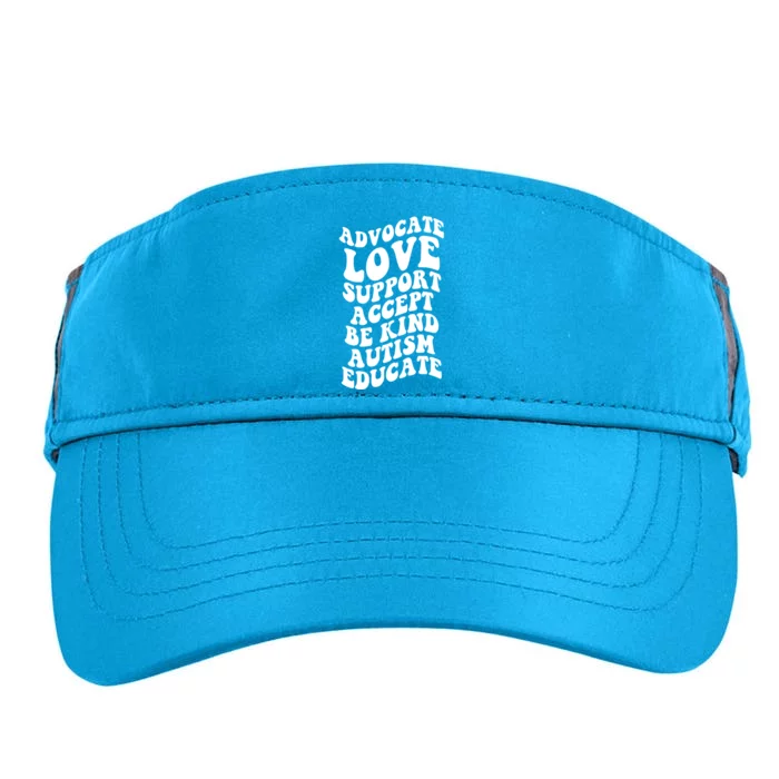 Advocate Love Support Accept Be Kind Autism Awareness Gift Adult Drive Performance Visor