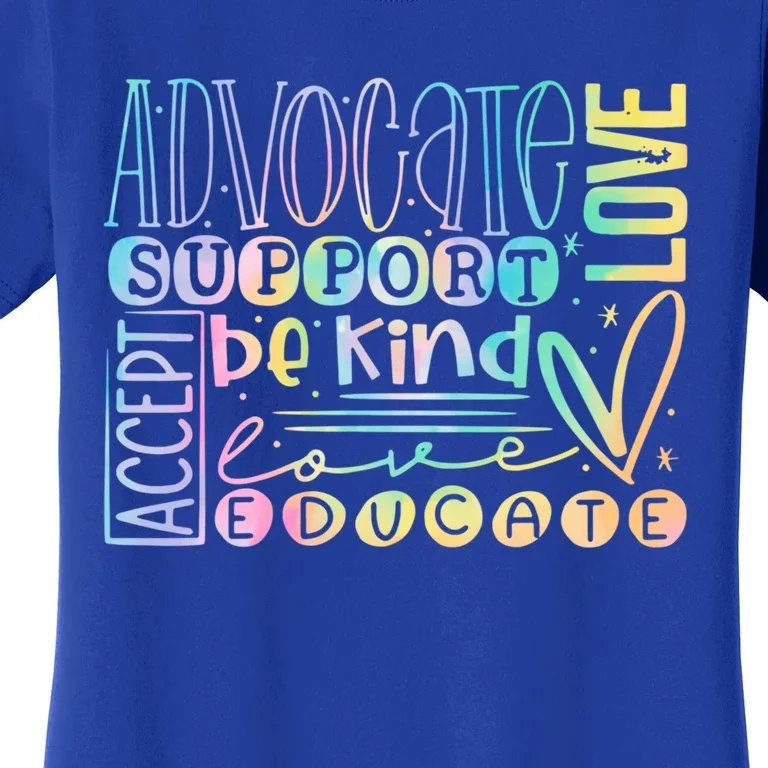 Advocate Love Support Accept Be Kind Autism Awareness Cute Gift Women's T-Shirt