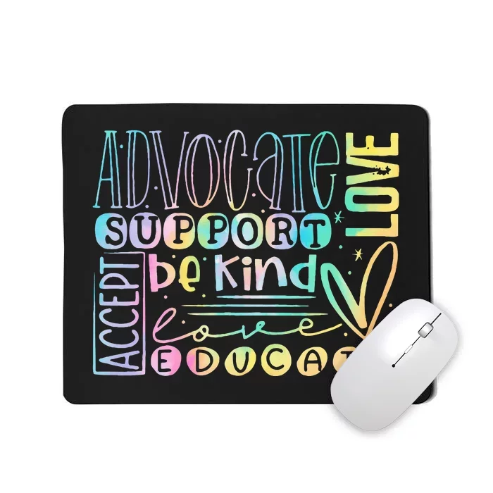 Advocate Love Support Accept Be Kind Autism Awareness Mousepad