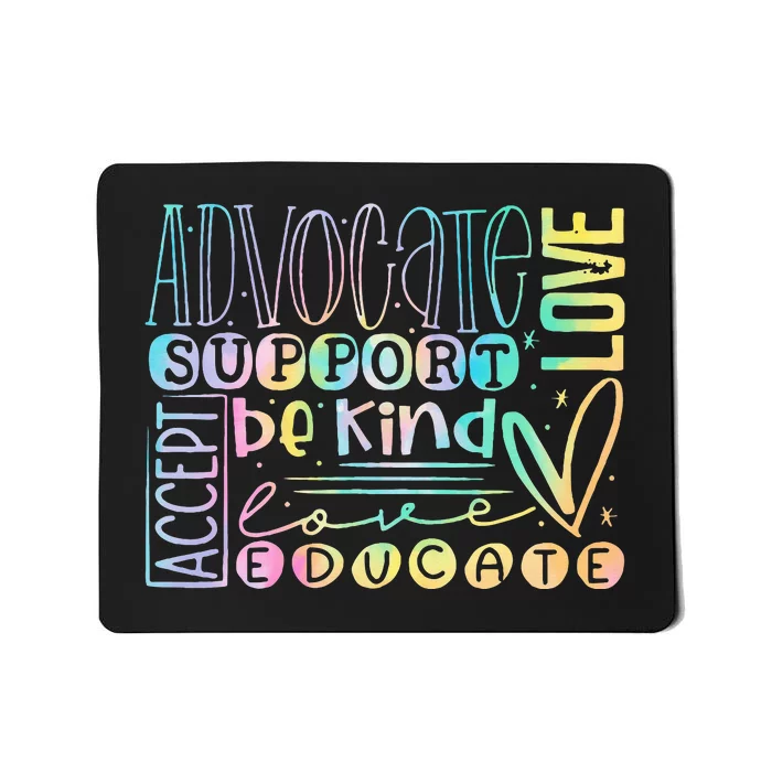 Advocate Love Support Accept Be Kind Autism Awareness Mousepad