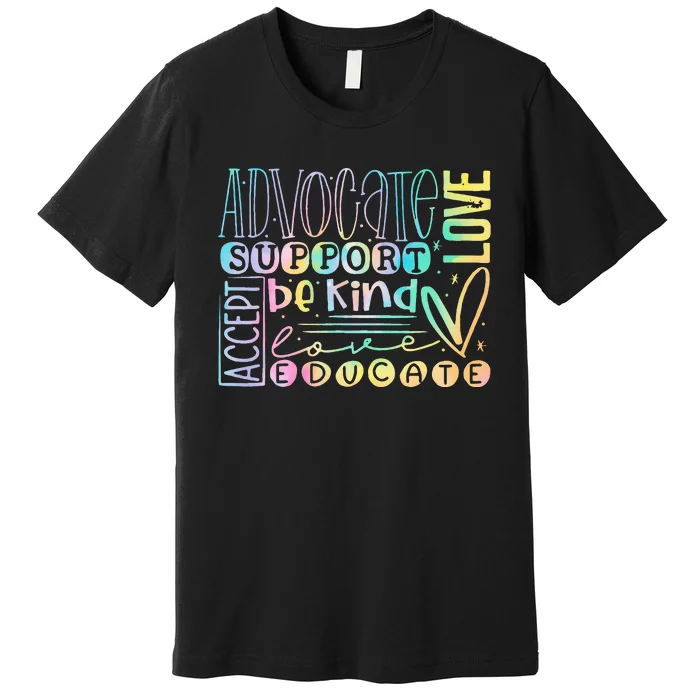 Advocate Love Support Accept Be Kind Autism Awareness Premium T-Shirt