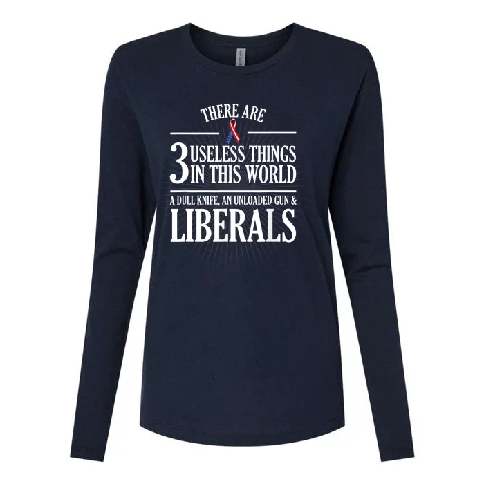 Anti Liberal TShirt: Useless Liberals, Liberal Tears Womens Cotton Relaxed Long Sleeve T-Shirt