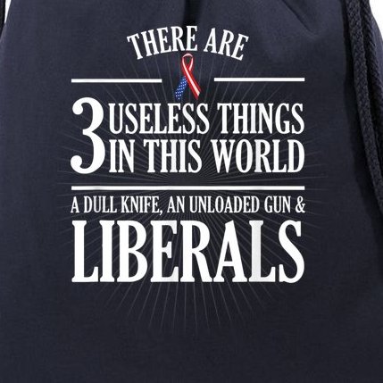 Anti Liberal TShirt: Useless Liberals, Liberal Tears Drawstring Bag