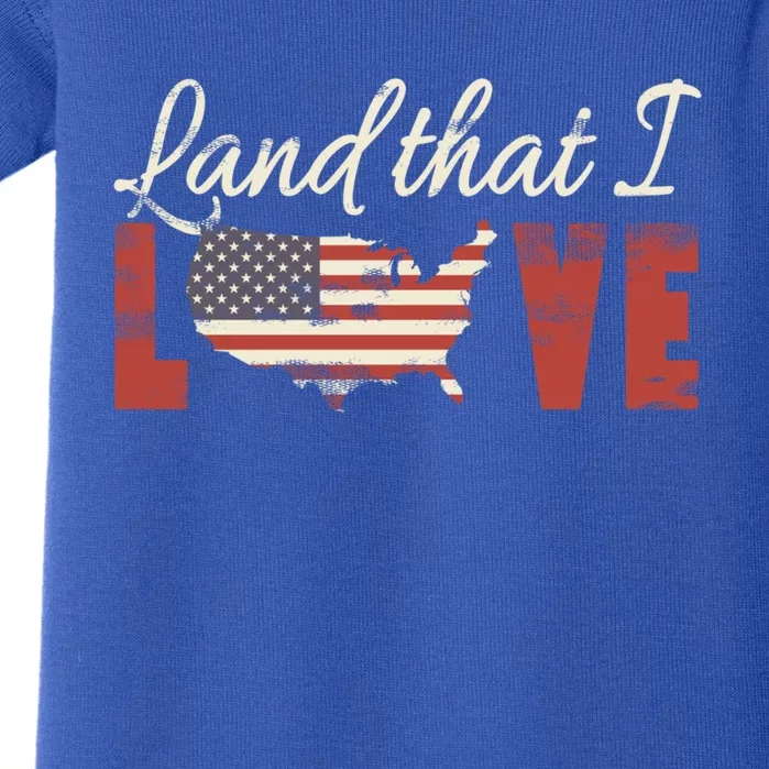 America Land That I Love Usa Flag Gift Baby Bodysuit