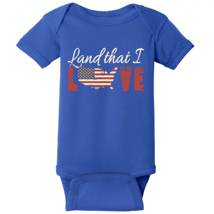 America Land That I Love Usa Flag Gift Baby Bodysuit