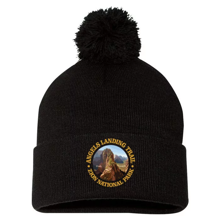 Angels Landing Trail Funny Zion National Park Utah Adventure Pom Pom 12in Knit Beanie