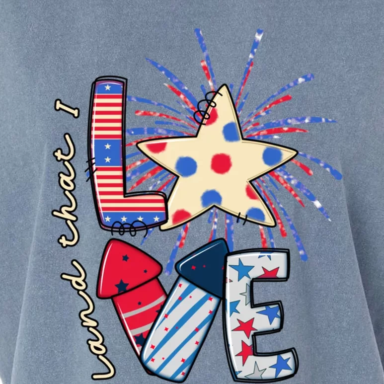 America Land That I Love Gift 4th July Usa Fireworks Star Gift Garment-Dyed Women's Muscle Tee