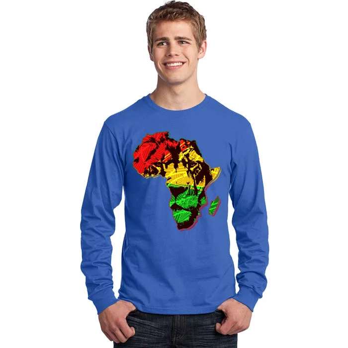 African Lion Traditional Pattern Colors Tall Long Sleeve T-Shirt