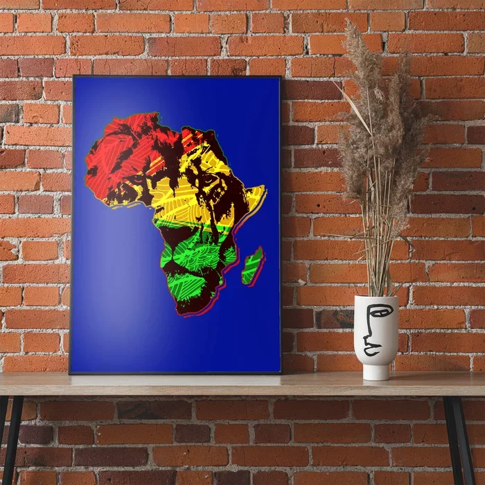 African Lion Traditional Pattern Colors Poster