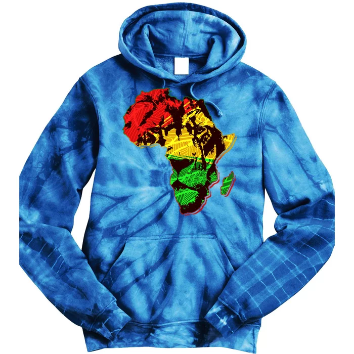 African Lion Traditional Pattern Colors Tie Dye Hoodie