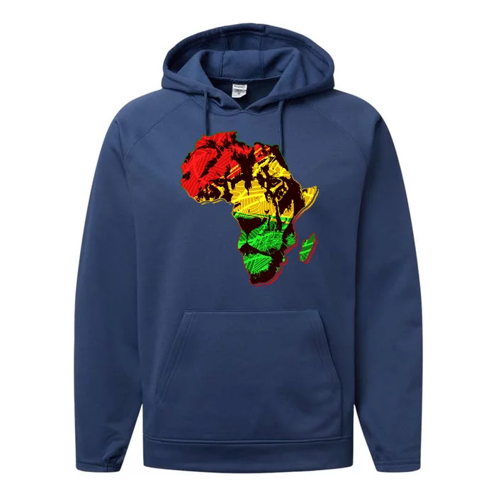 African Lion Traditional Pattern Colors Performance Fleece Hoodie