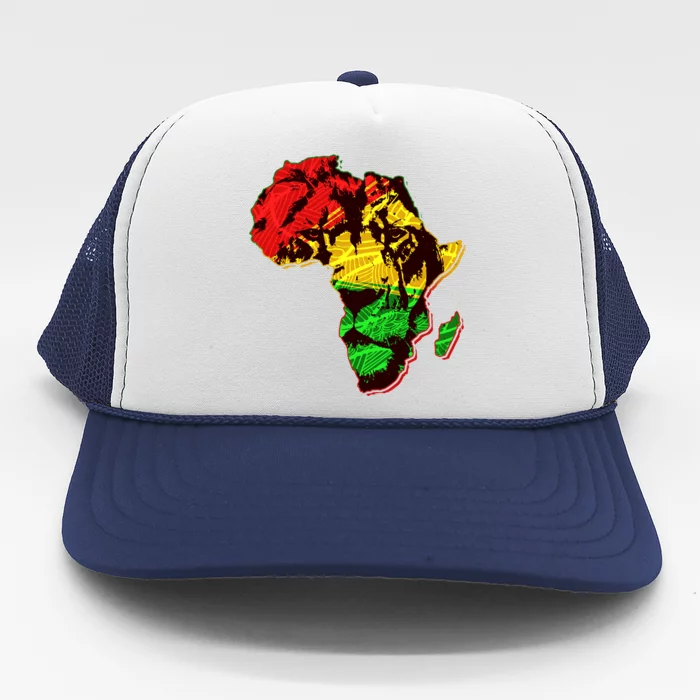 African Lion Traditional Pattern Colors Trucker Hat