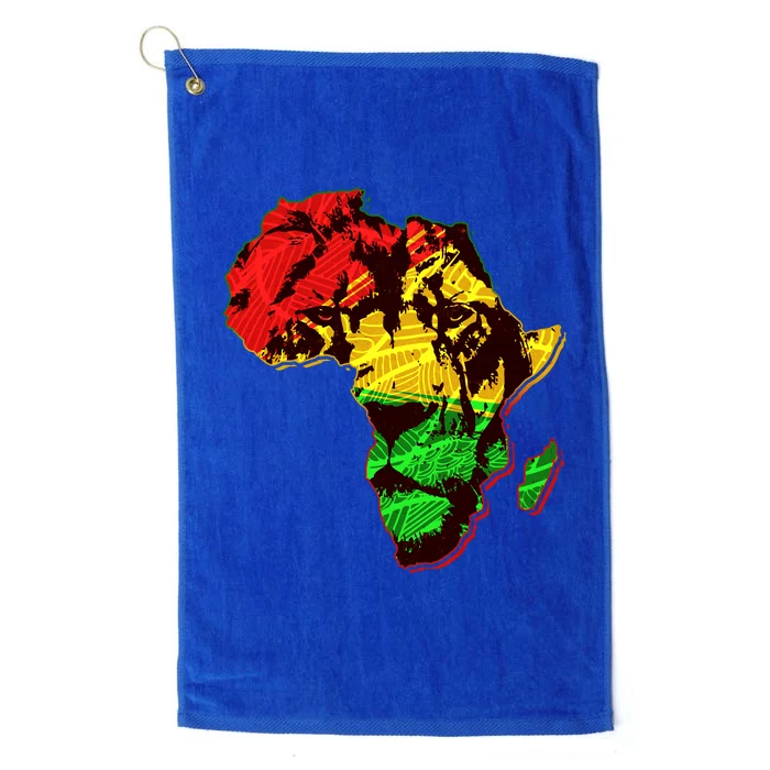 African Lion Traditional Pattern Colors Platinum Collection Golf Towel