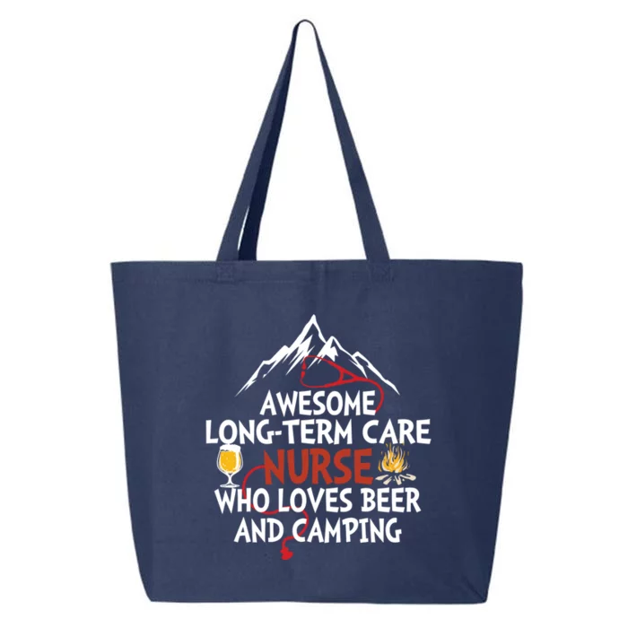 Awesome Long Term Care Nurse Who Loves Beer And Camping Gift 25L Jumbo Tote