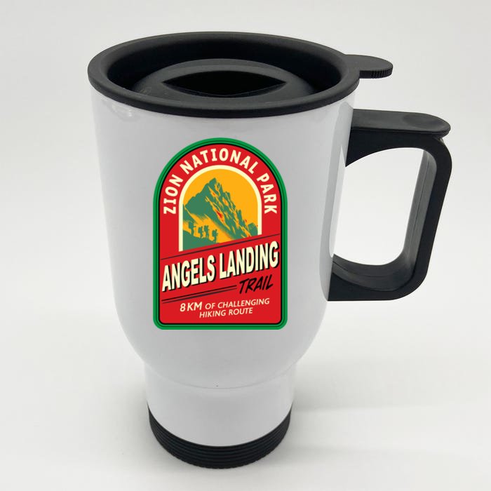 Angels Landing Trail Zion National Park In Utah Usa. Front & Back Stainless Steel Travel Mug