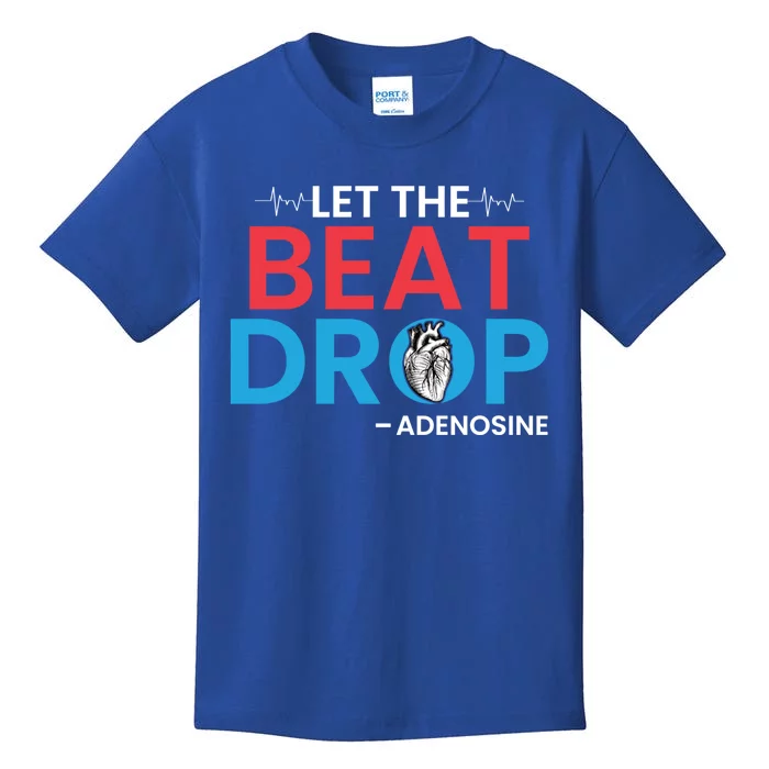 Adenosine Let The Beat Drop Funny Nursing Chemistry Heart Gift Kids T-Shirt