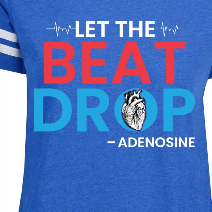 Adenosine Let The Beat Drop Funny Nursing Chemistry Heart Gift Enza Ladies Jersey Football T-Shirt