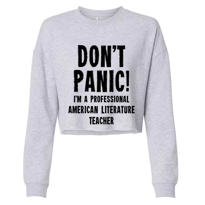 American Literature Teacher Gift Cropped Pullover Crew