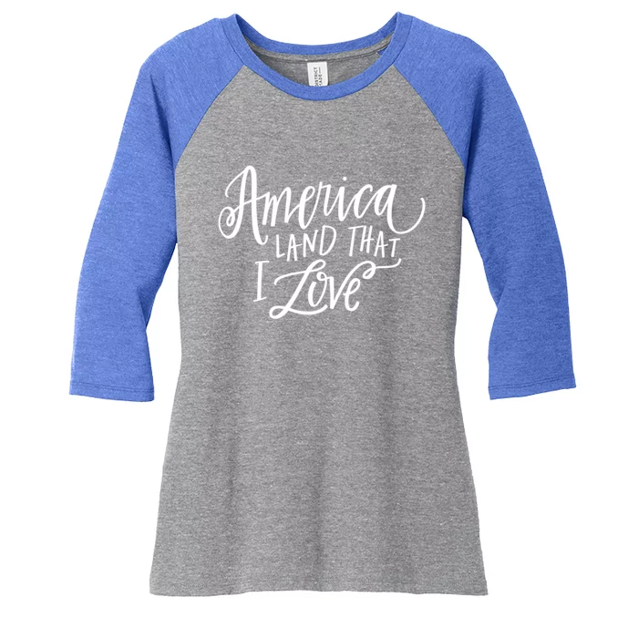 America Land That I Love Gift Women's Tri-Blend 3/4-Sleeve Raglan Shirt