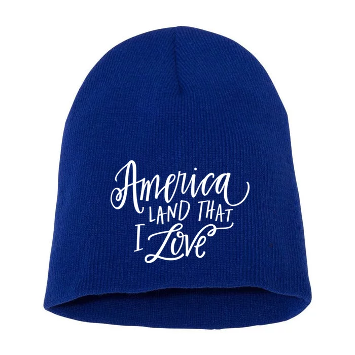 America Land That I Love Gift Short Acrylic Beanie