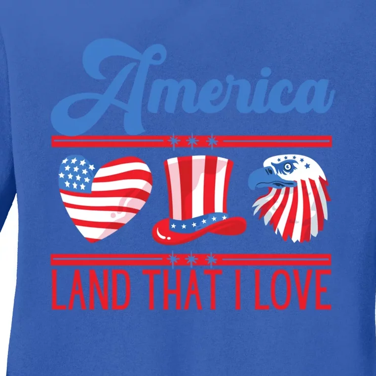 America Land That I Love Gift Ladies Long Sleeve Shirt