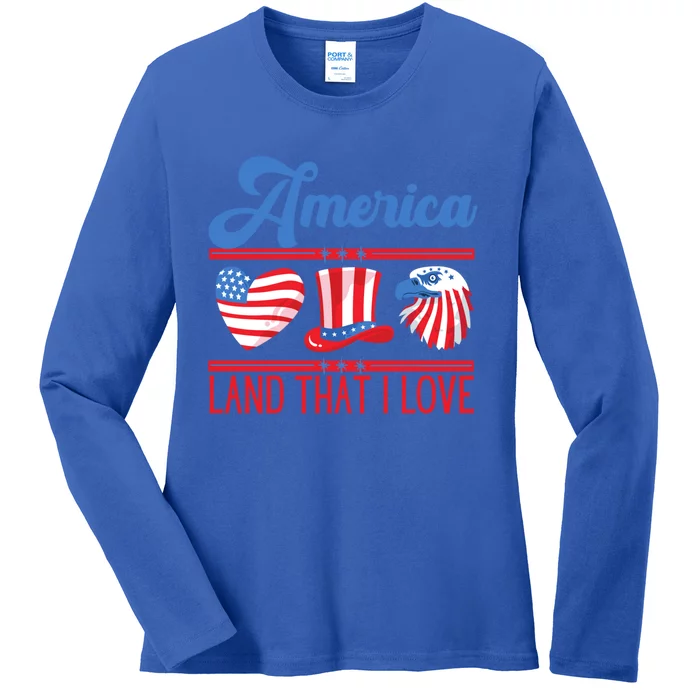 America Land That I Love Gift Ladies Long Sleeve Shirt