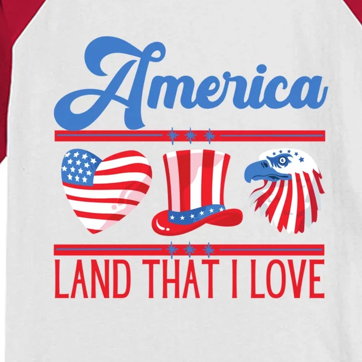 America Land That I Love Gift Kids Colorblock Raglan Jersey