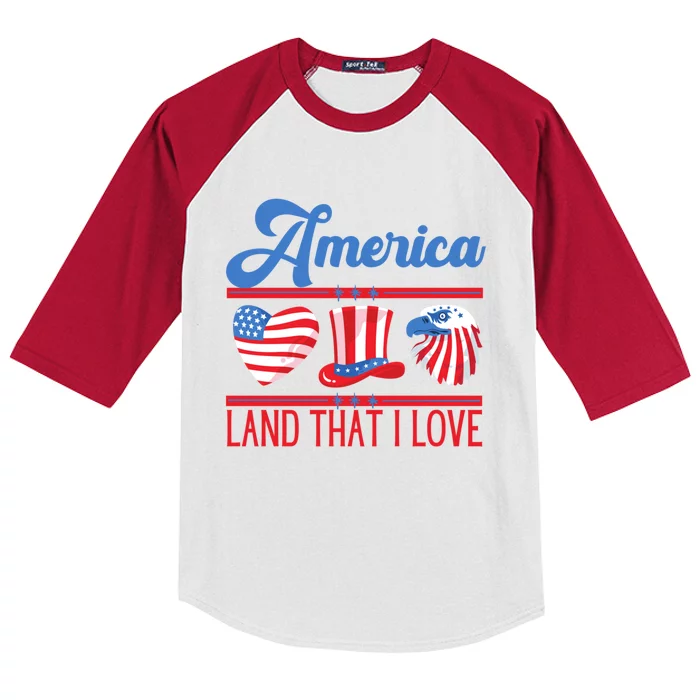 America Land That I Love Gift Kids Colorblock Raglan Jersey