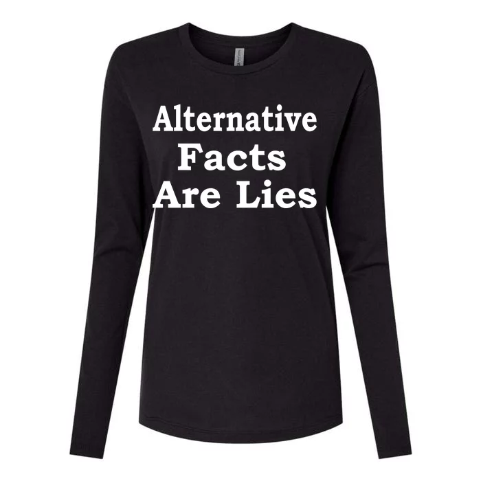 Alternative Facts Are Lies Donald Trump Womens Cotton Relaxed Long Sleeve T-Shirt