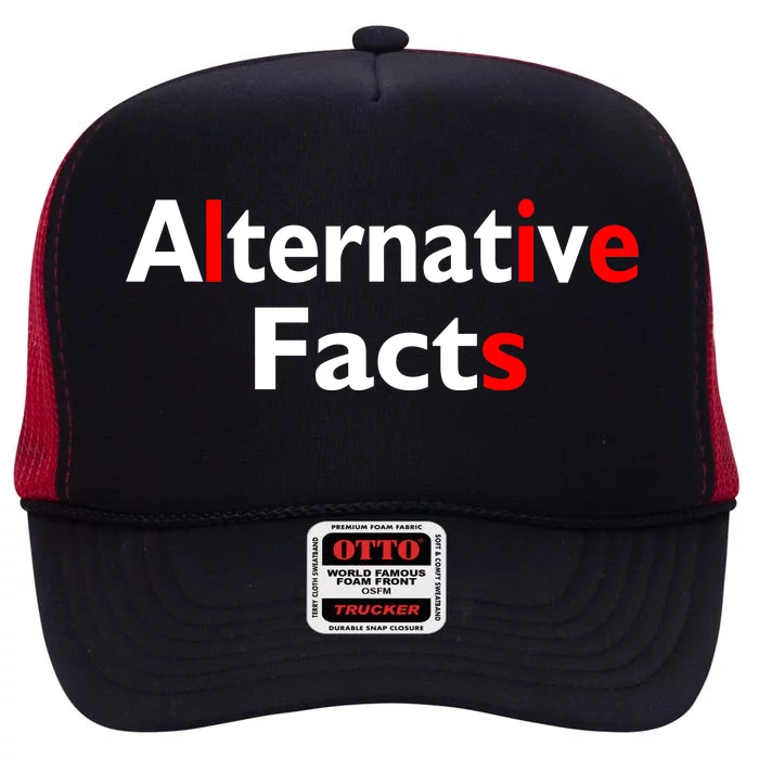 Alternative Facts Lies High Crown Mesh Trucker Hat