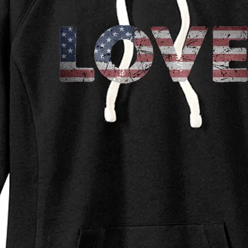 America Love Us Flag Love America Style I Love Usa Funny Gift Women's Fleece Hoodie