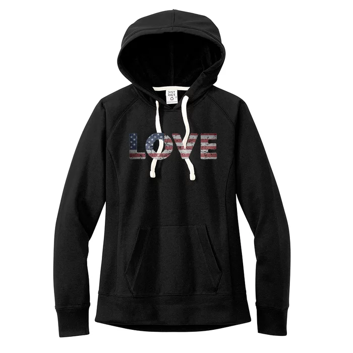 America Love Us Flag Love America Style I Love Usa Funny Gift Women's Fleece Hoodie