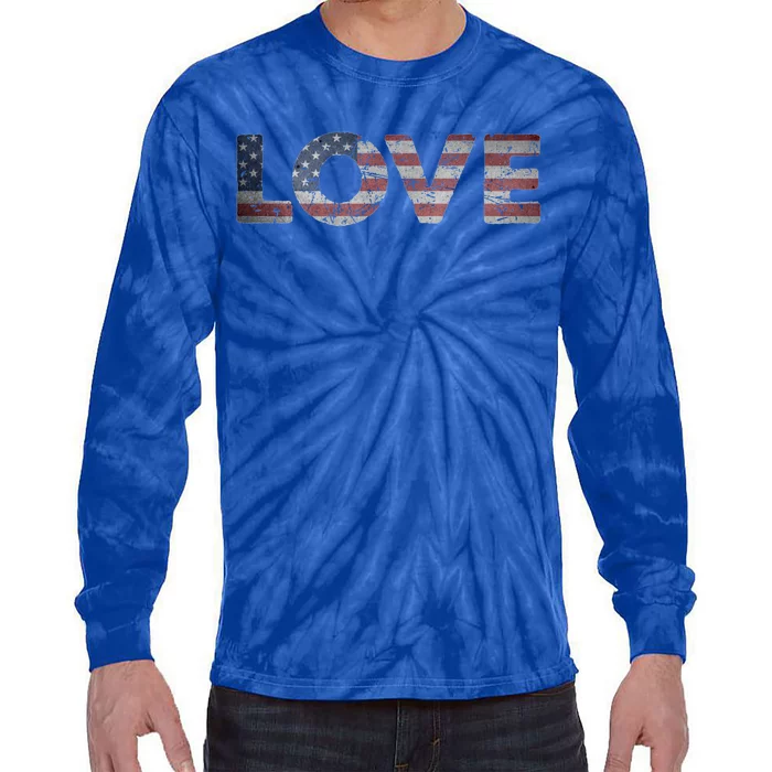 America Love Us Flag Love America Style I Love Usa Funny Gift Tie-Dye Long Sleeve Shirt