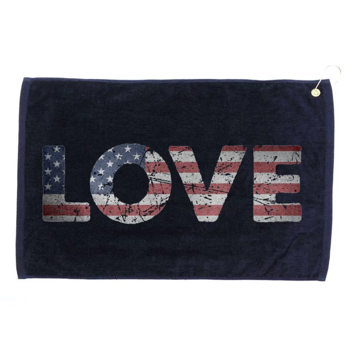 America Love Us Flag Love America Style I Love Usa Funny Gift Grommeted Golf Towel