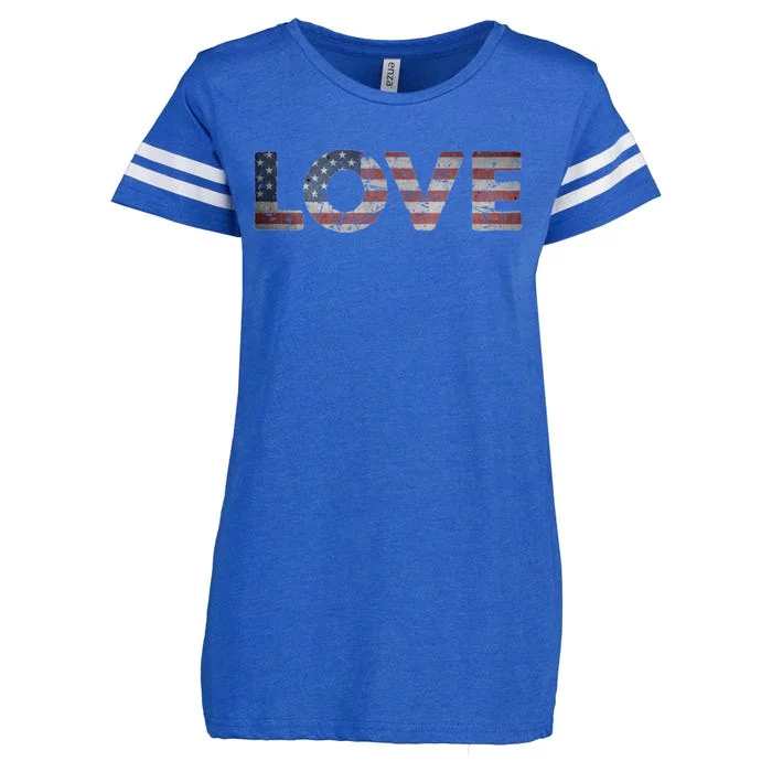 America Love Us Flag Love America Style I Love Usa Funny Gift Enza Ladies Jersey Football T-Shirt