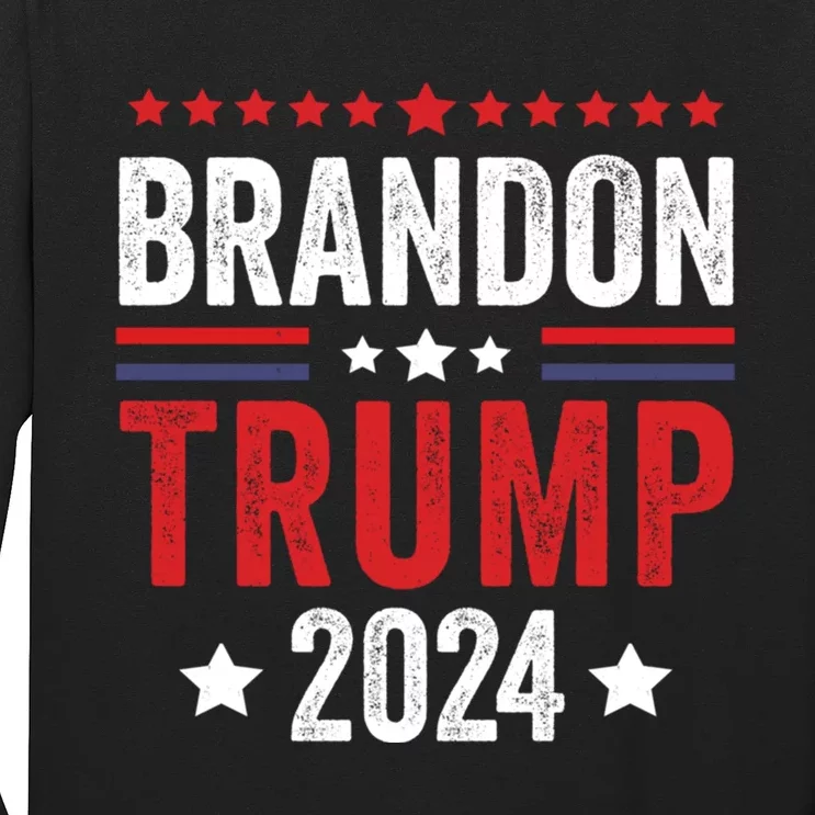 Anti Liberal Us Flag Brandon Trump 2024 Long Sleeve Shirt