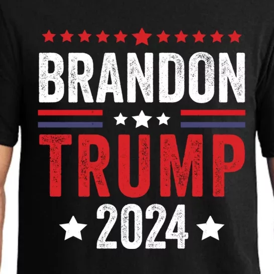 Anti Liberal Us Flag Brandon Trump 2024 Pajama Set