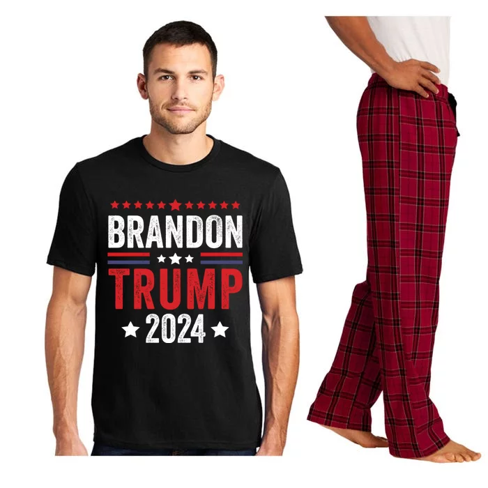 Anti Liberal Us Flag Brandon Trump 2024 Pajama Set