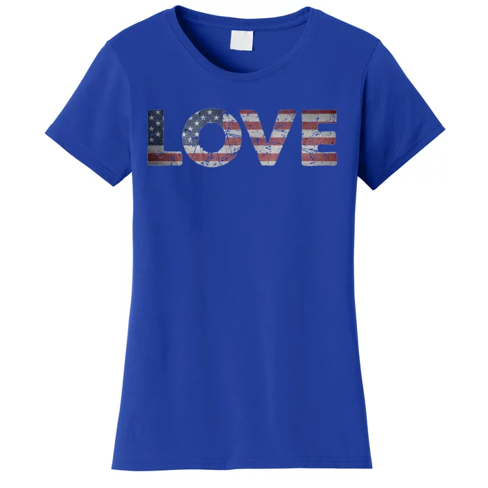 America Love Us Flag Love America Style I Love Usa Gift Women's T-Shirt