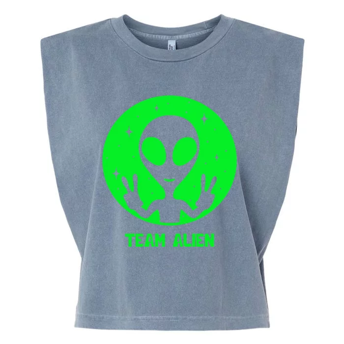 Alien Lover Ufo Abduction Team Alien Garment-Dyed Women's Muscle Tee