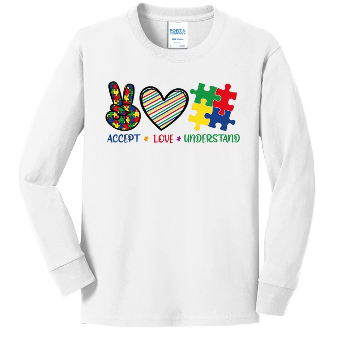 Accept Love Understand Kids Long Sleeve Shirt