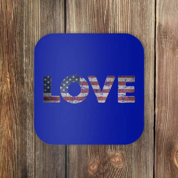 America Love Us Flag Love America Style I Love Usa Gift Coaster