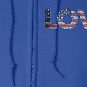 America Love Us Flag Love America Style I Love Usa Gift Full Zip Hoodie