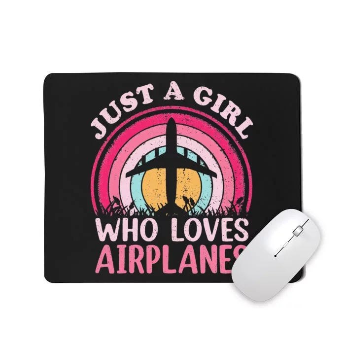 Airplane Lover Vintage Just A Who Loves Airplanes Mousepad