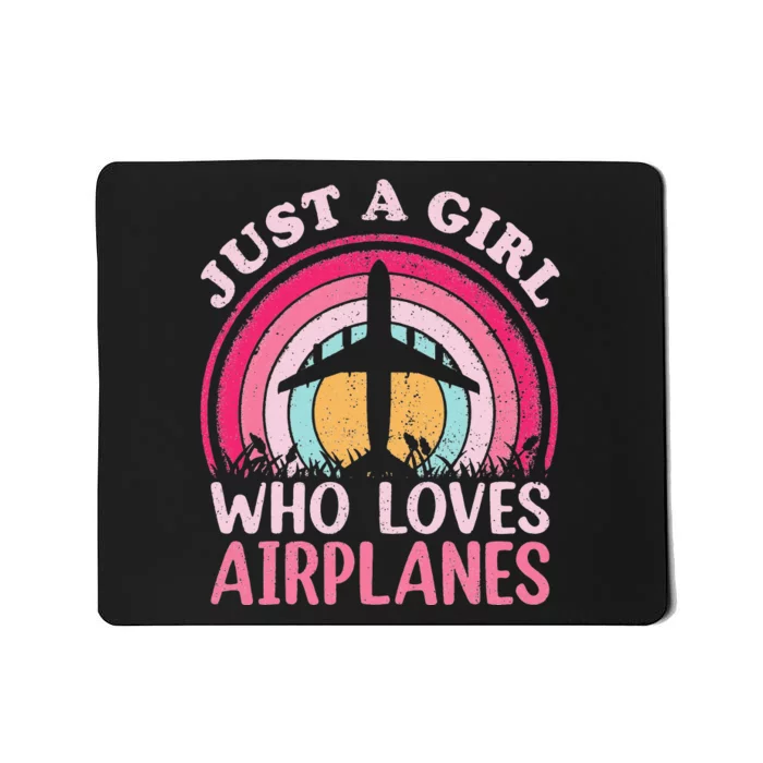 Airplane Lover Vintage Just A Who Loves Airplanes Mousepad