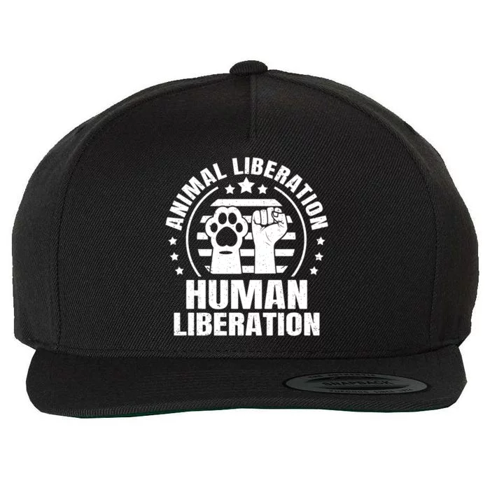 Animal Liberation Vegeterian Vegan Cute Gift Wool Snapback Cap