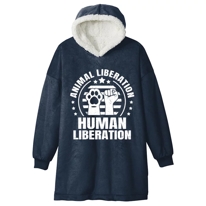 Animal Liberation Vegeterian Vegan Cute Gift Hooded Wearable Blanket