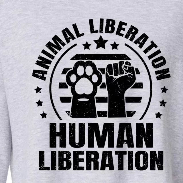 Animal Liberation Vegeterian Vegan Cute Gift Cropped Pullover Crew