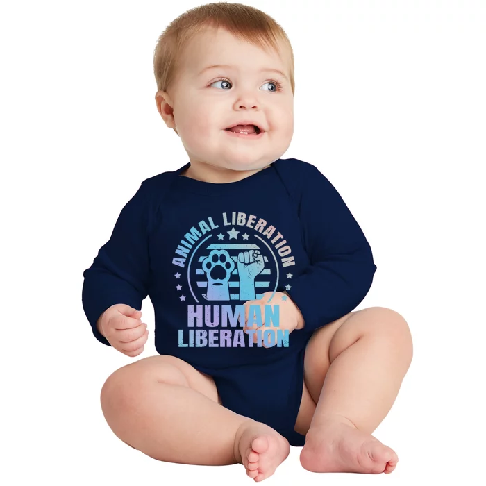 Animal Liberation Vegeterian Vegan Meaningful Gift Baby Long Sleeve Bodysuit