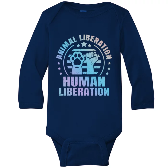 Animal Liberation Vegeterian Vegan Meaningful Gift Baby Long Sleeve Bodysuit